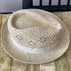 Straw hat. Beige on beige